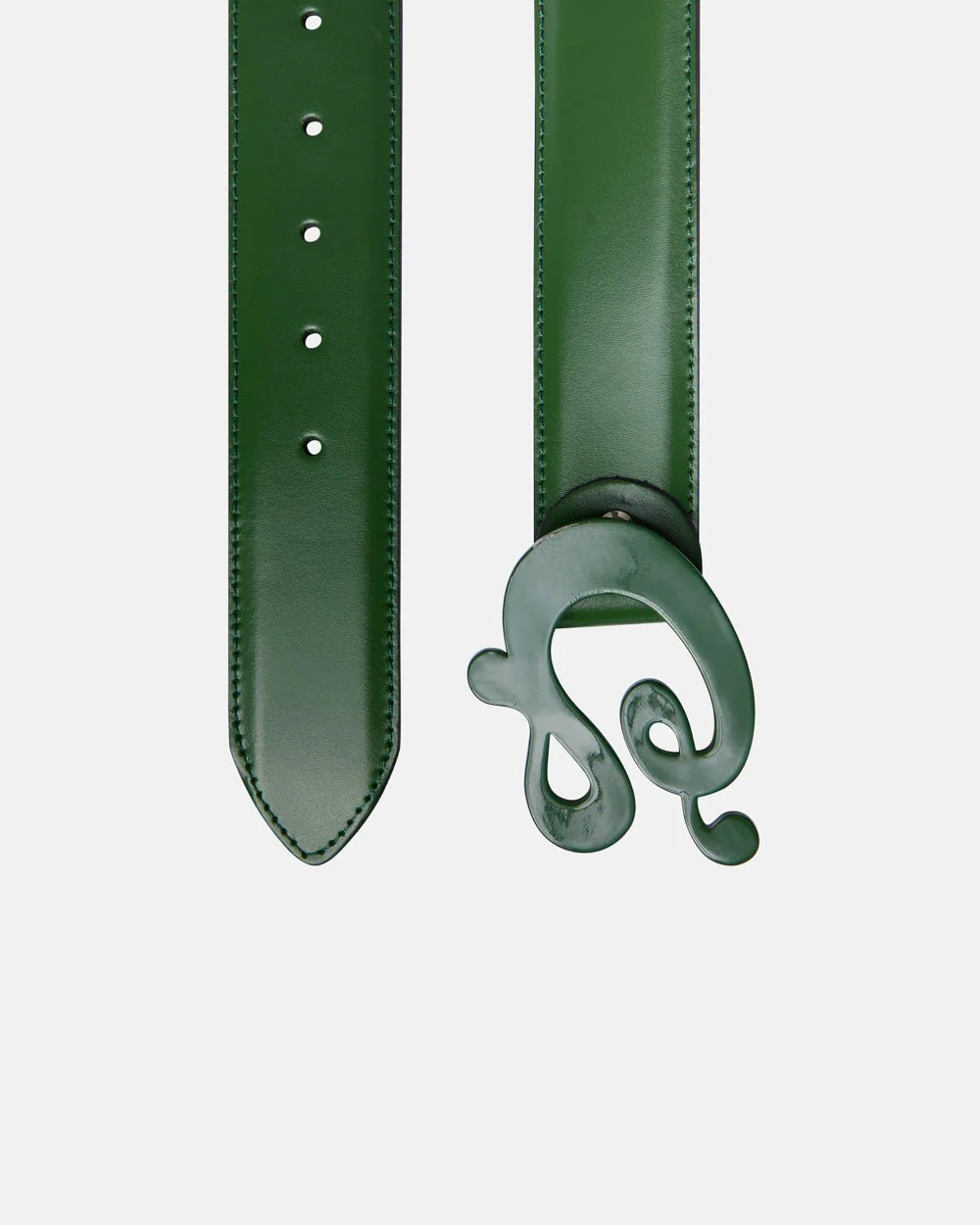 C CURL LEATHER BELT GREEN