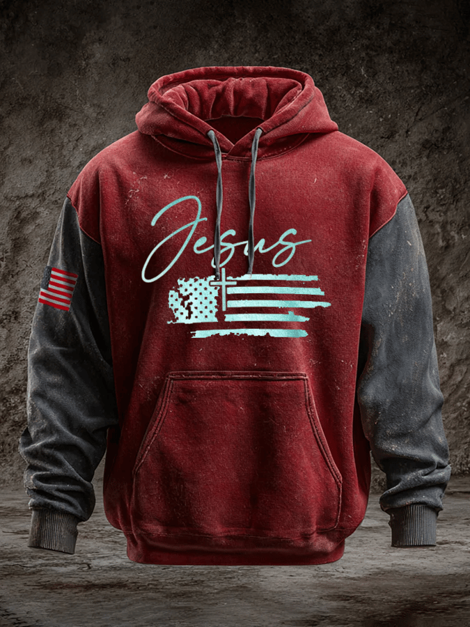 Men's Patriotic Faith Art Print Sweatshirt