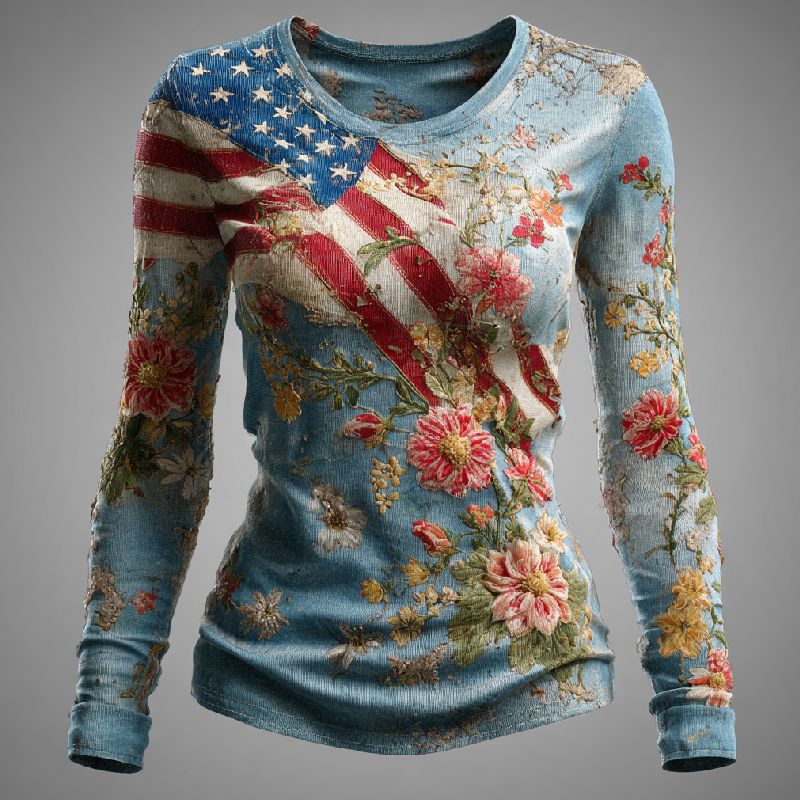 US 250th Anniversary Art Print Long-Sleeve T-Shirt