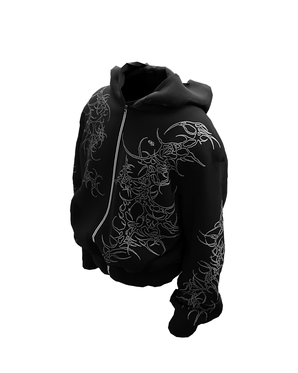 Reaven Black Unisex Zipper Hoodie