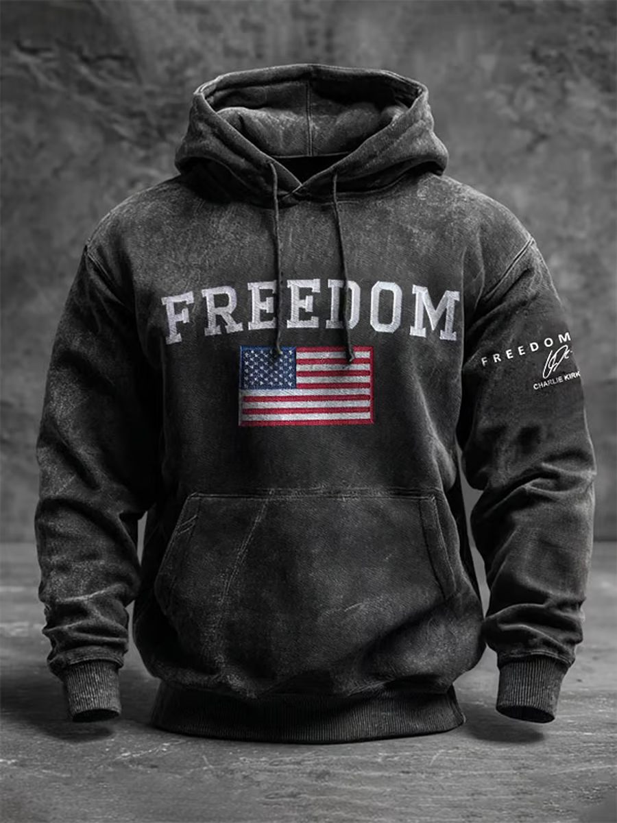 Men's Freedom Is Not Free R.I.P Charlie Kirk Oversized Drop-Shoulder Hoodie with Pockets