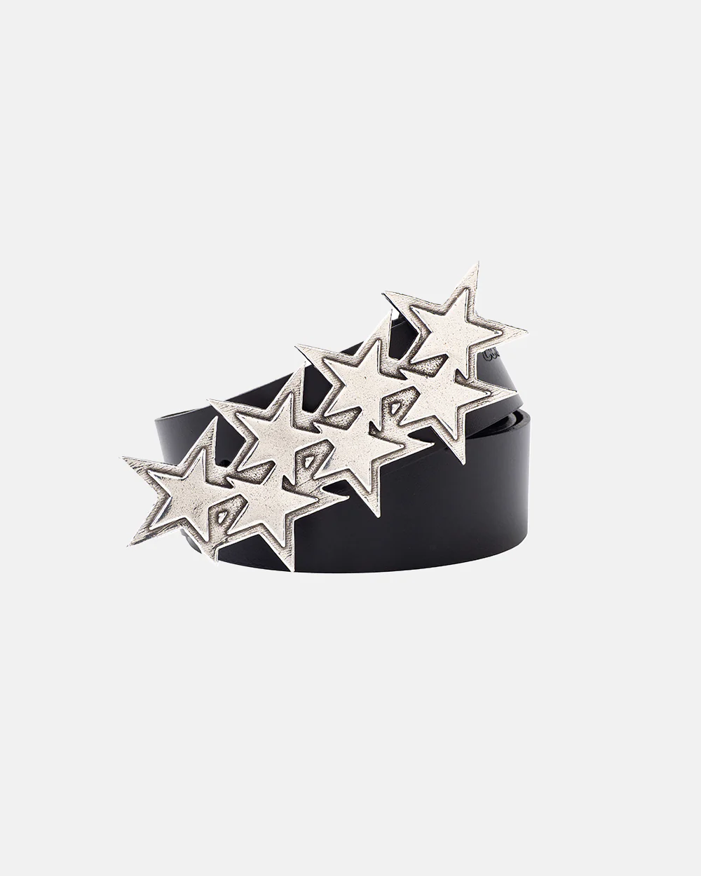 STARS LEATHER BELT BLACK