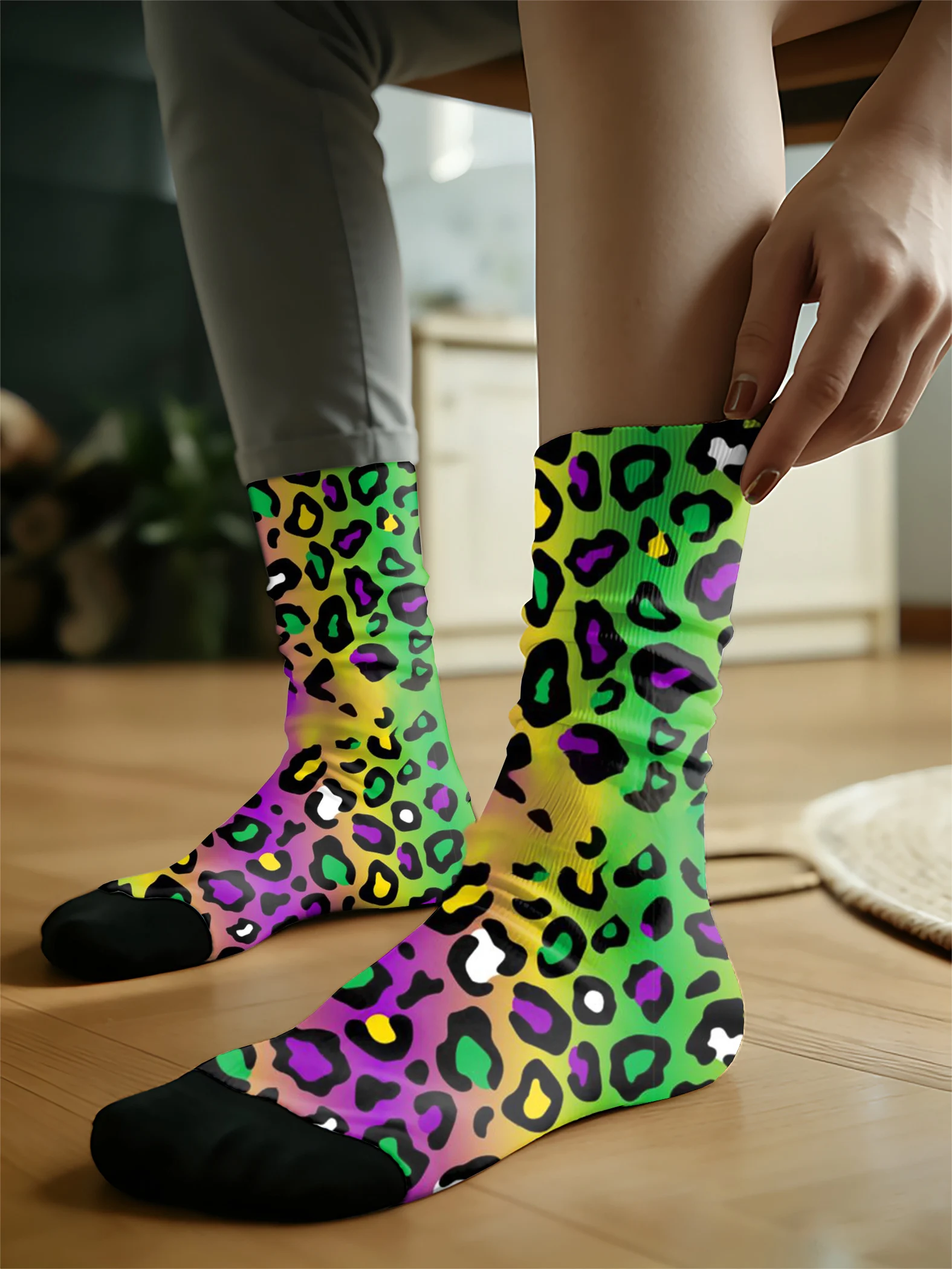 Unisex Mardi Gras Knitted Casual Socks