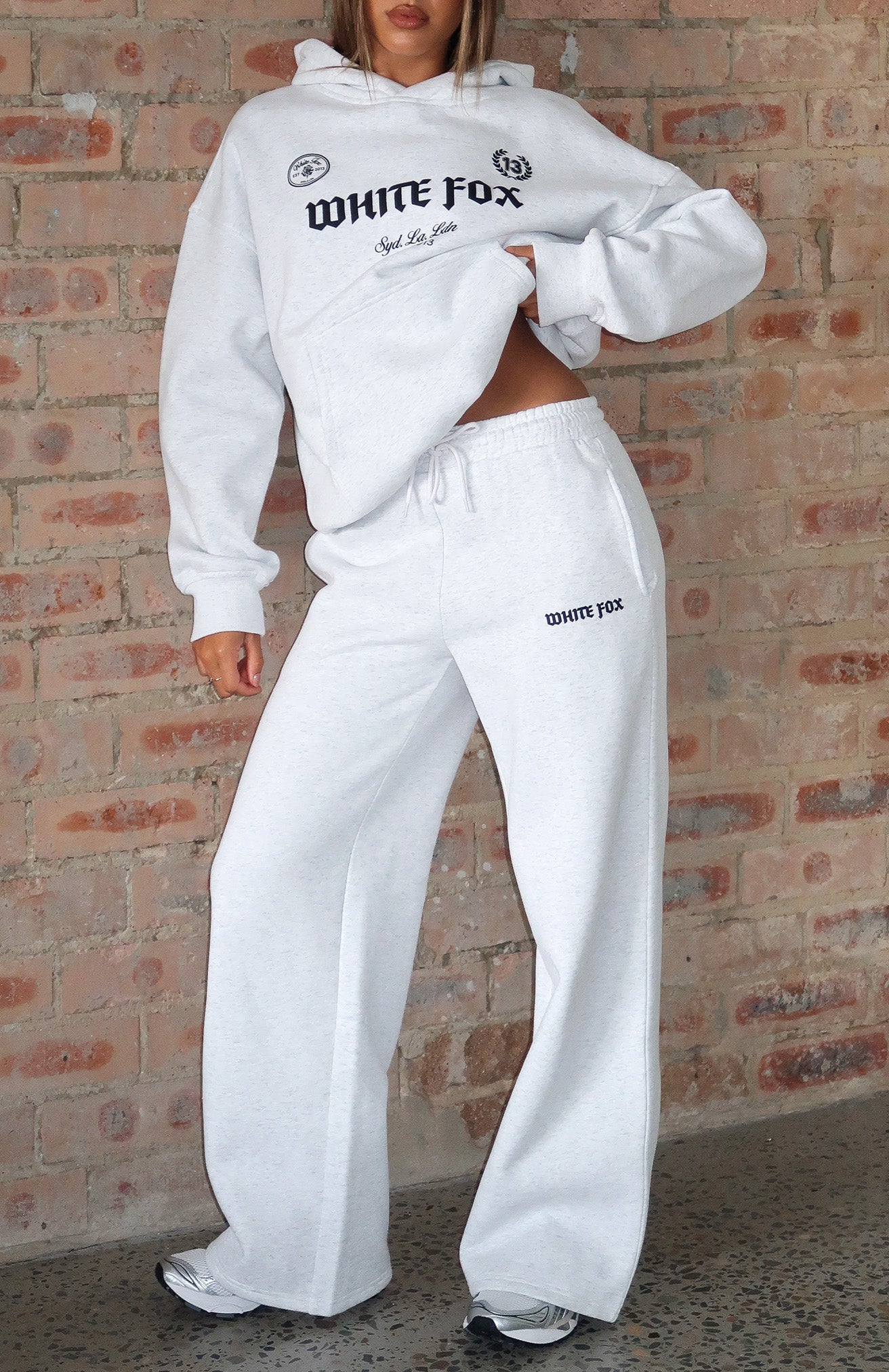 Vibe Too High Wide Leg Sweatpants Grey Marle