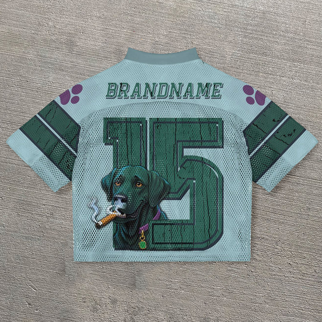 Cigar Dog Casual Street Mesh Jersey