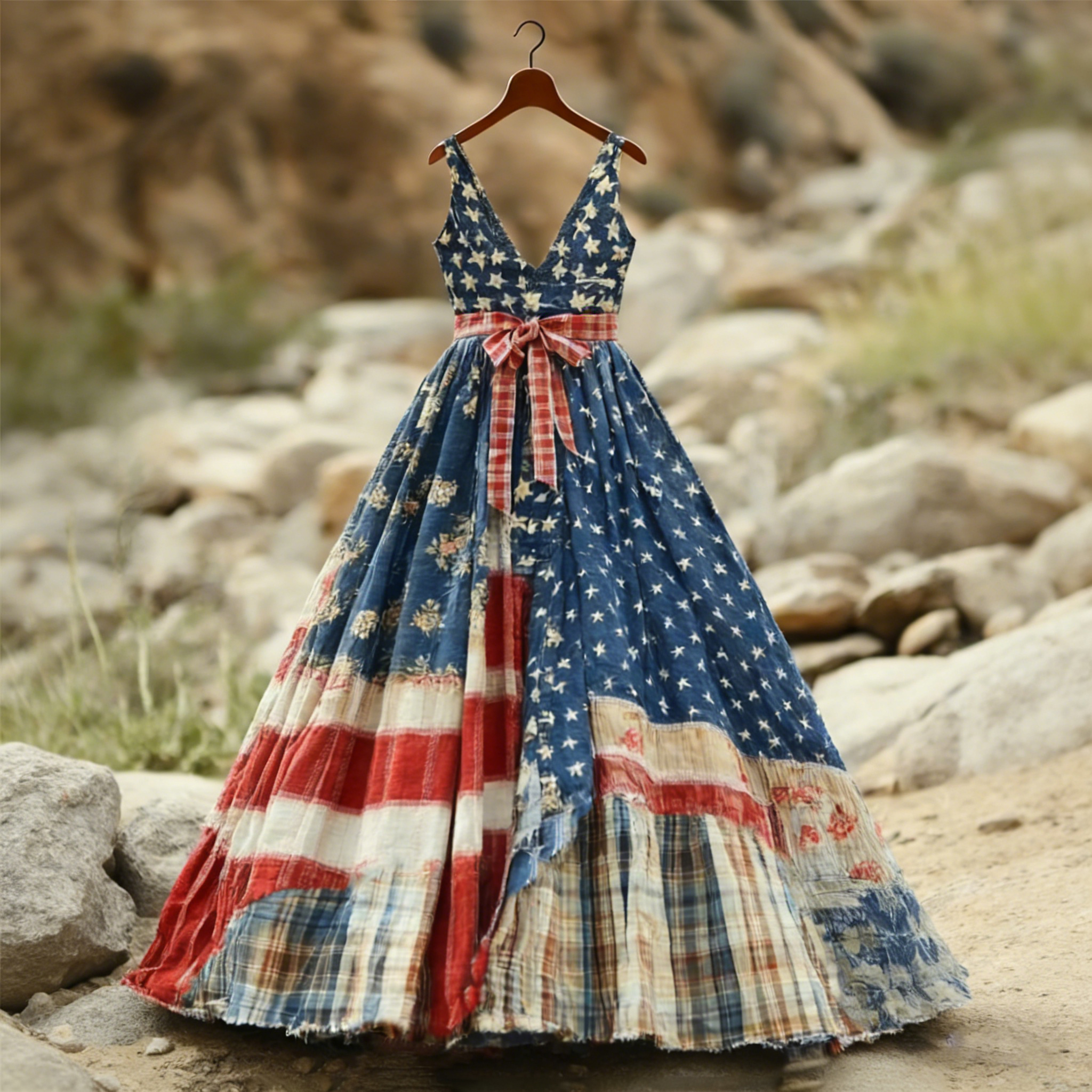 Women's 250th Anniversary Patchwork Maxi Dress