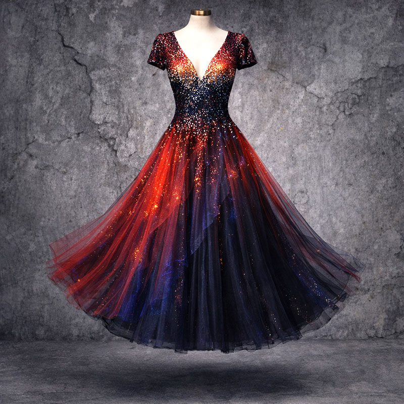 US 250th Anniversary Art Print Short-Sleeve Casual Dress