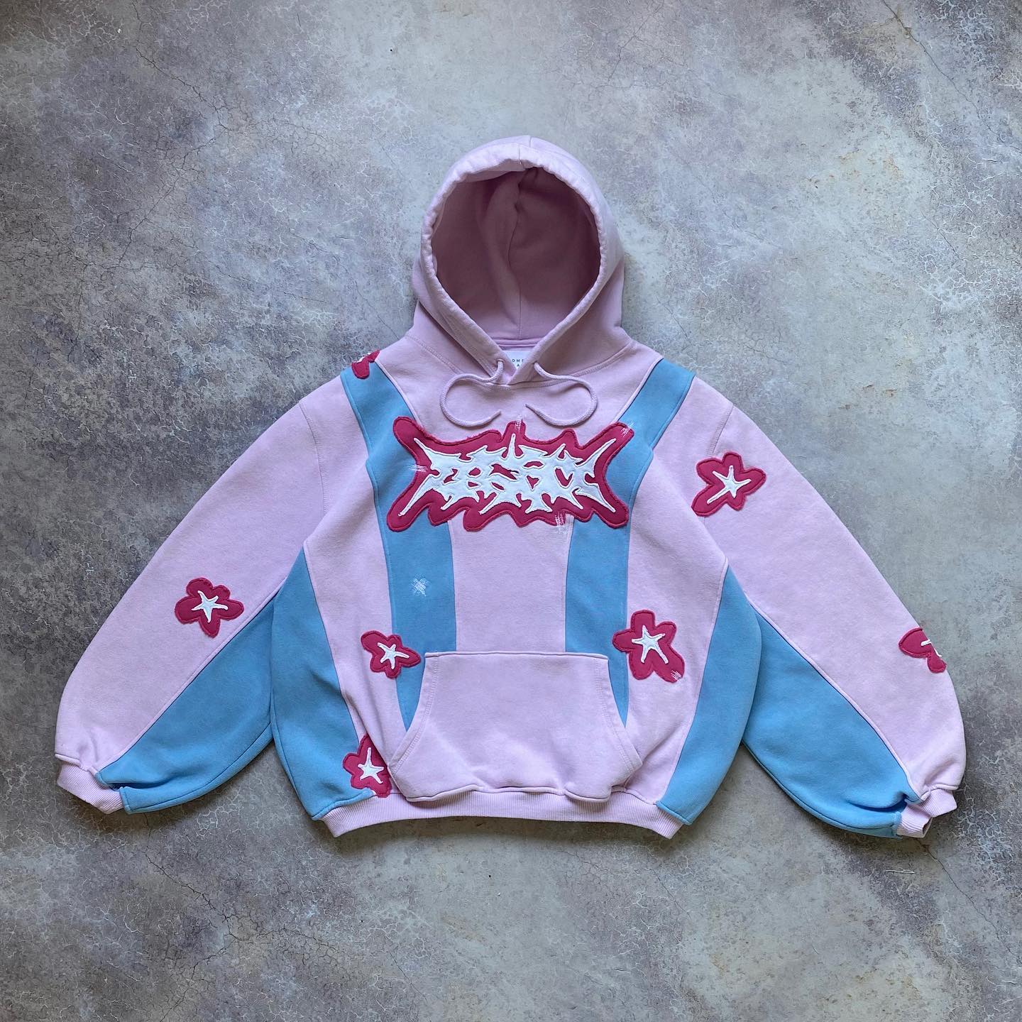 Casual street patchwork patchwork Printed sports hoodie