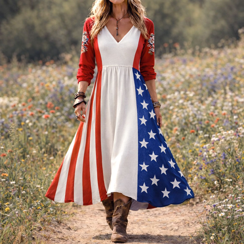 American Art and Leisure Print Casual Dress