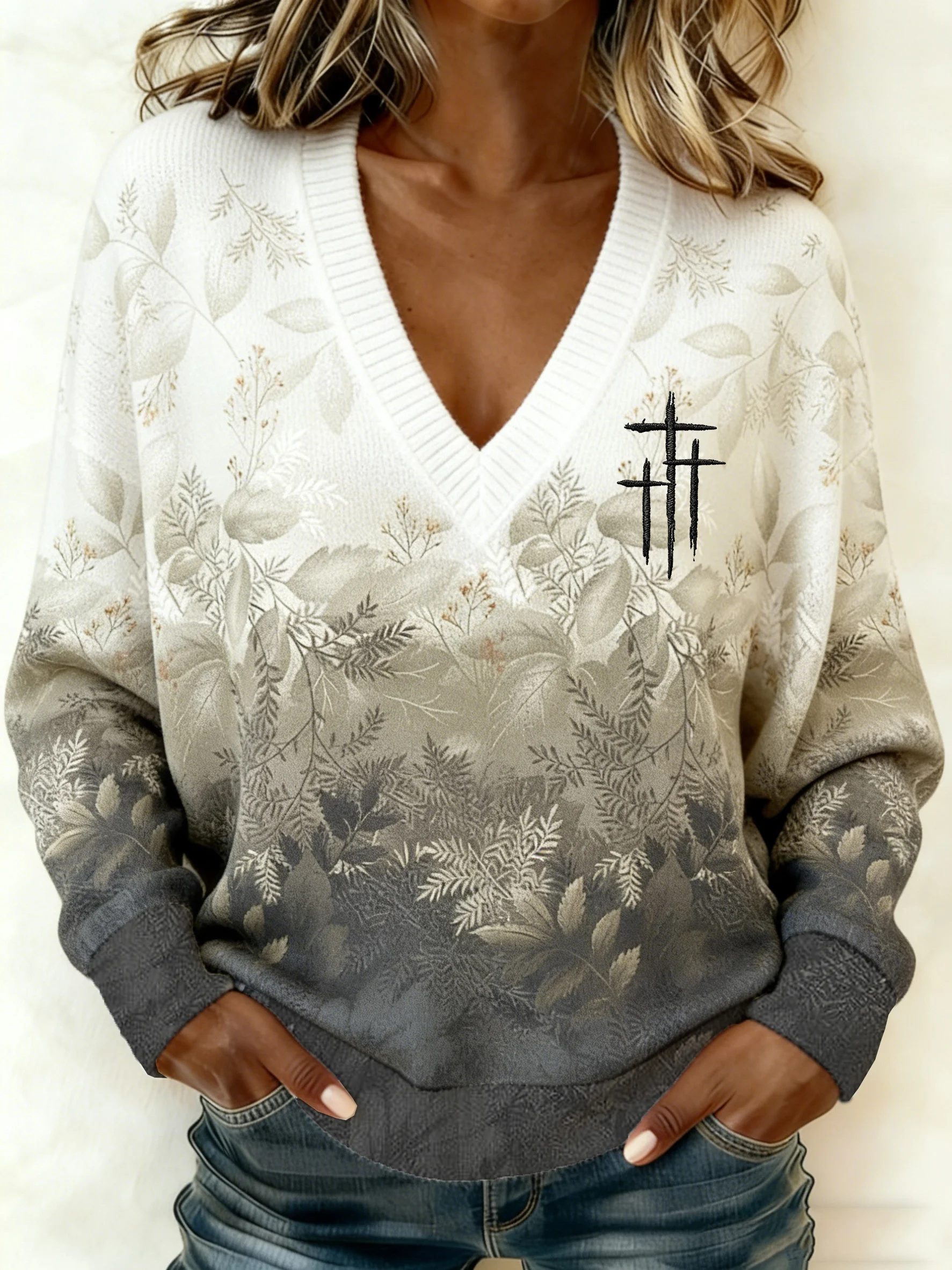 Women's Winter Vintage Faith Print Top-Fast Shipping