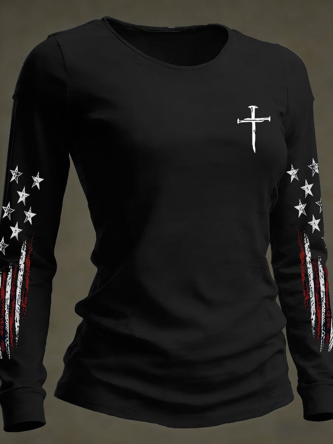 Women's casual faith-inspired long-sleeved T-shirt