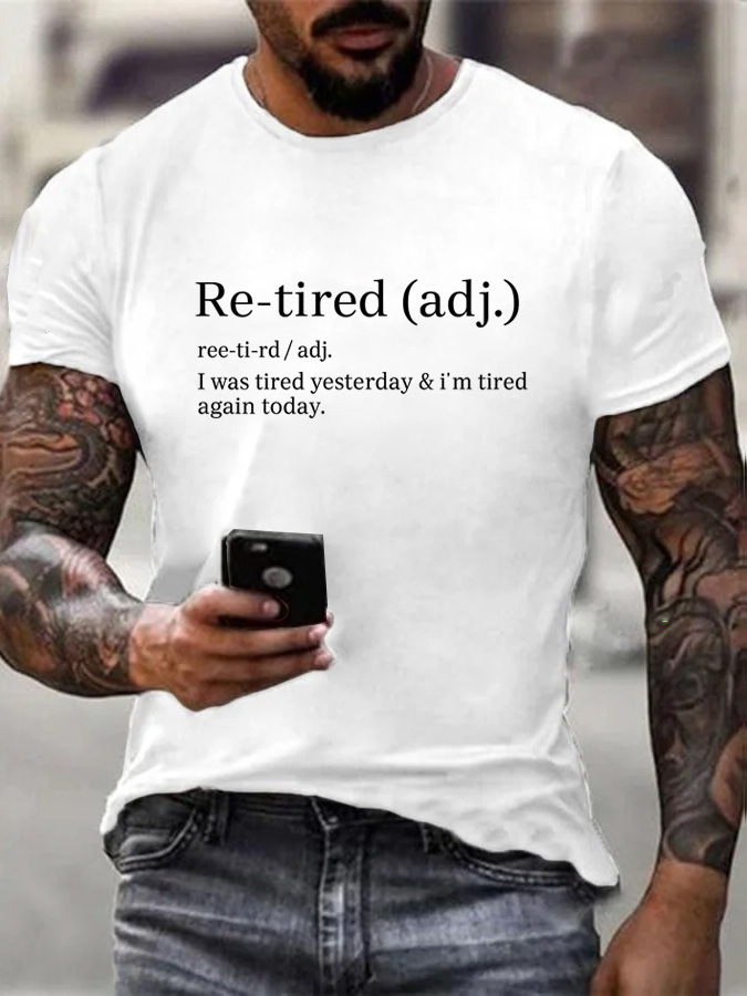 Re-tired Pattern  100% Cotton T-Shirt