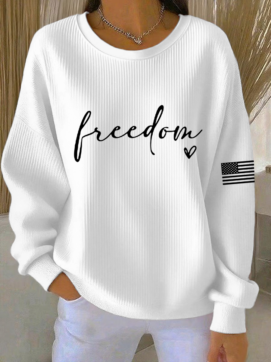 Women's Freedom  Flag Print Sweatshirt