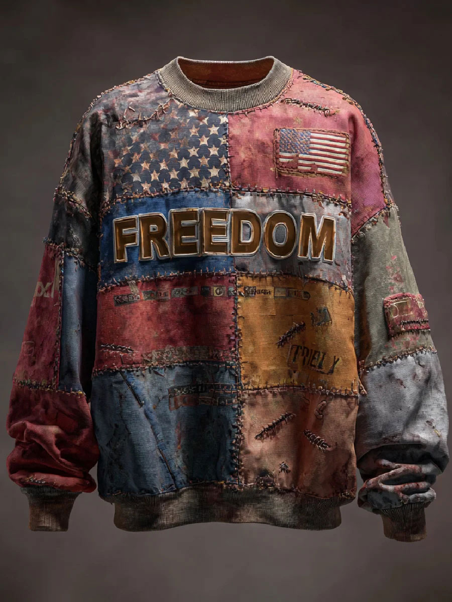 Men's Freedom Printed Casual Sweatshirt