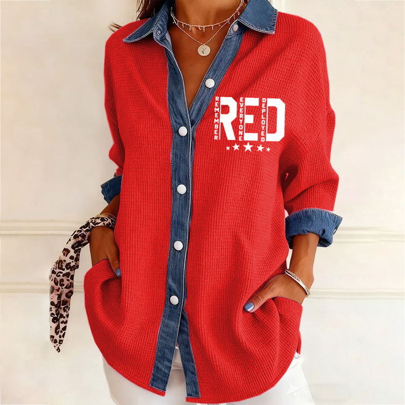 Women's Red Friday Printed Casual Shirt