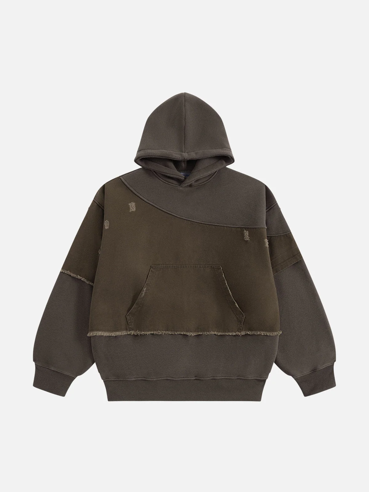 Aelfric Eden Oversized Distressed Panel Pullover Hoodie