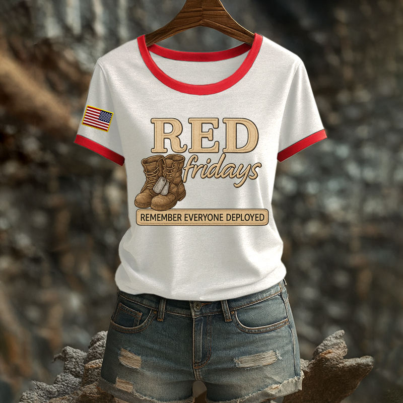 Women's Red Friday Veteran Print T-Shirt