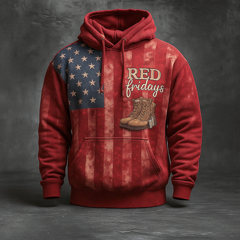 Red Friday Art Print Casual Hoodie