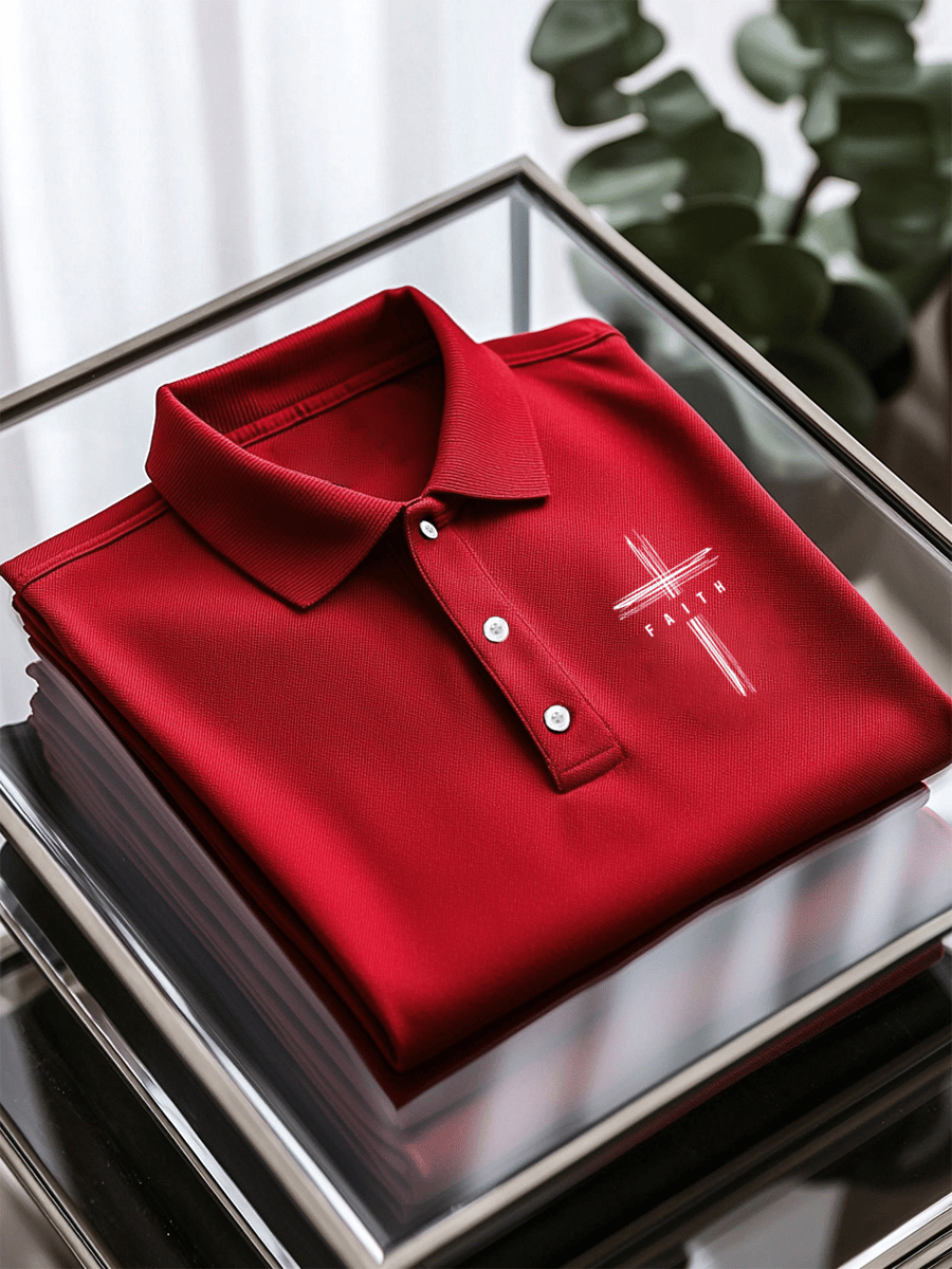 Men's Faith Printed Casual Polo Shirt