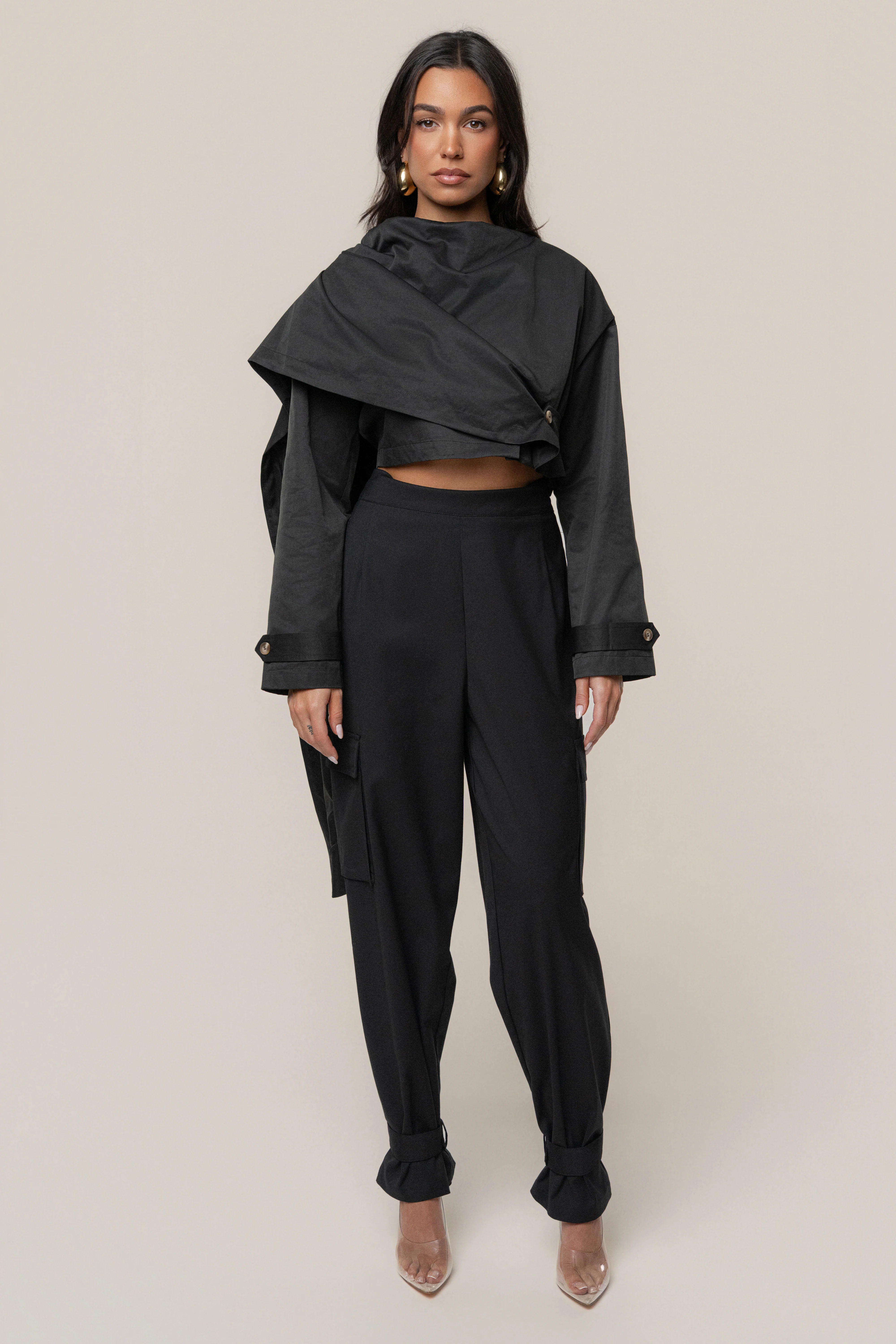 Black Next Level Cape Jacket