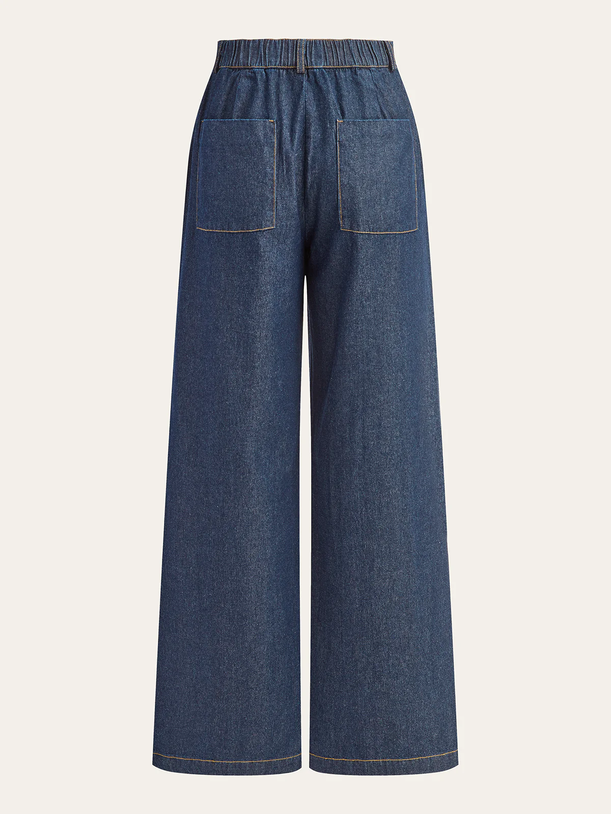 Mid-Waisted Wide-Leg Denim Pants