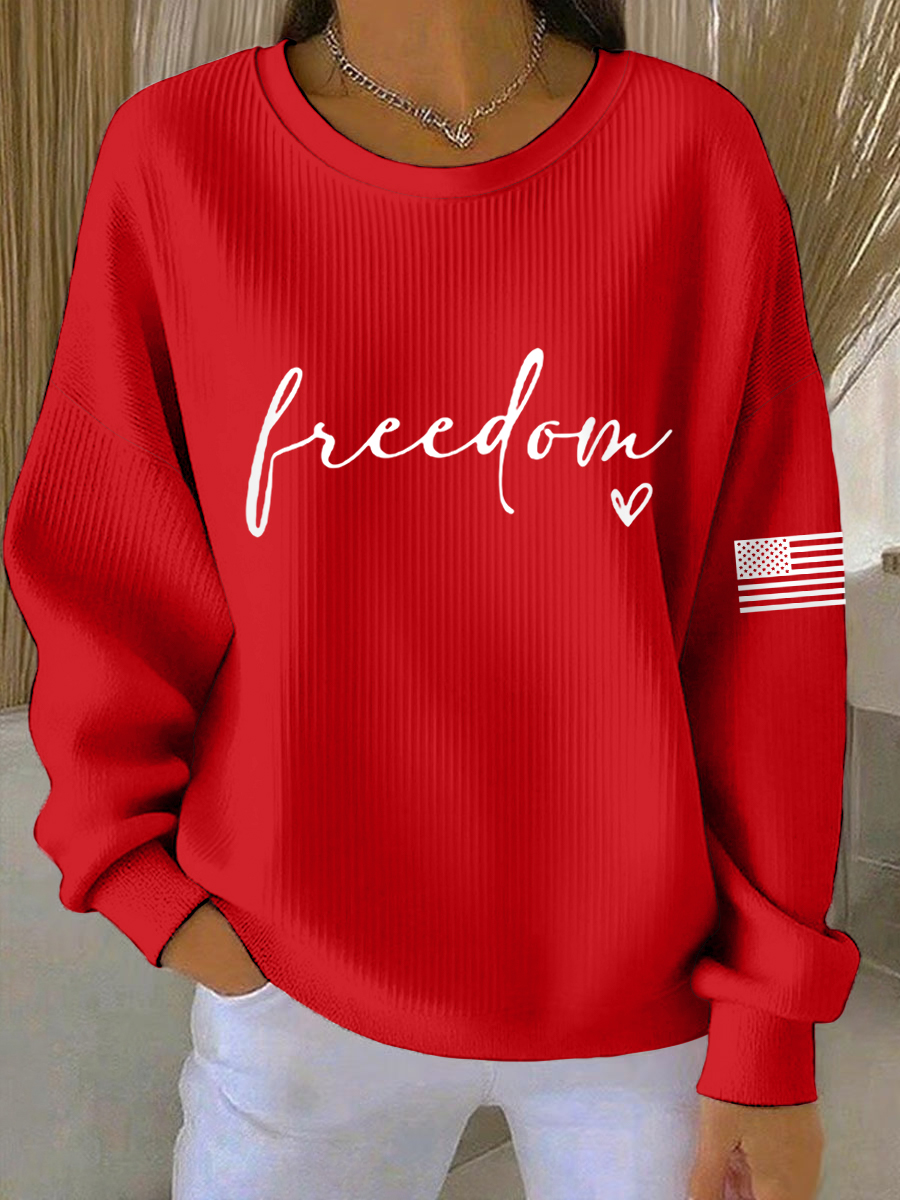 Women's Freedom  Flag Print Sweatshirt