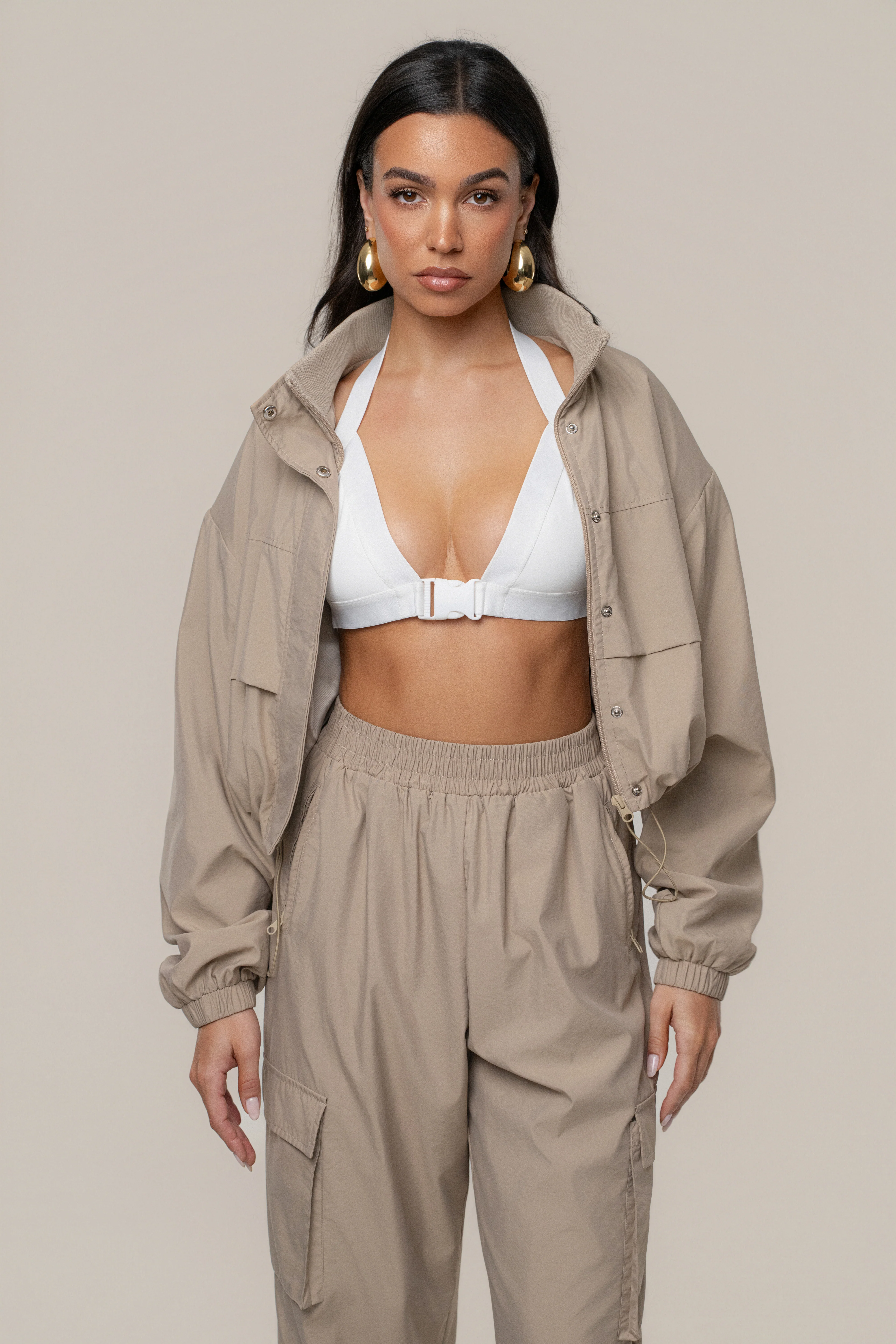 Ivory Belted Motion Halter Top