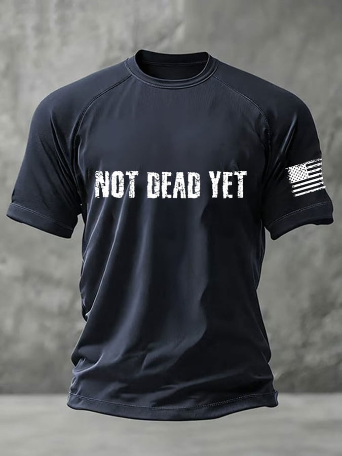 Men's Not Dead Yet Print Round Neck T-Shirt