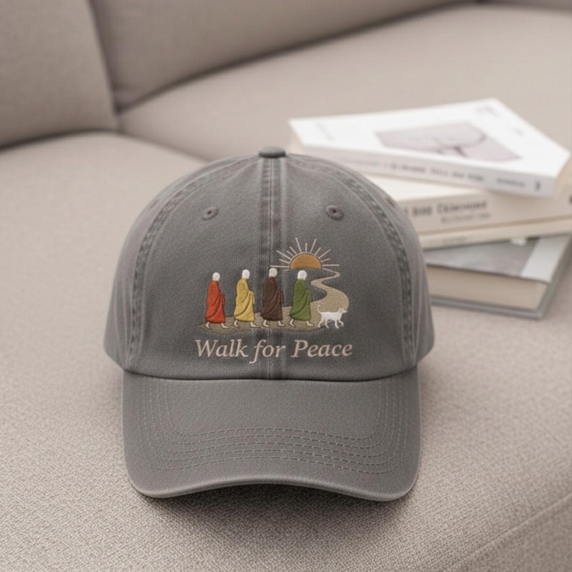 Unisex Walk For Peace Monks With Aloka Dog Art Baseball Cap