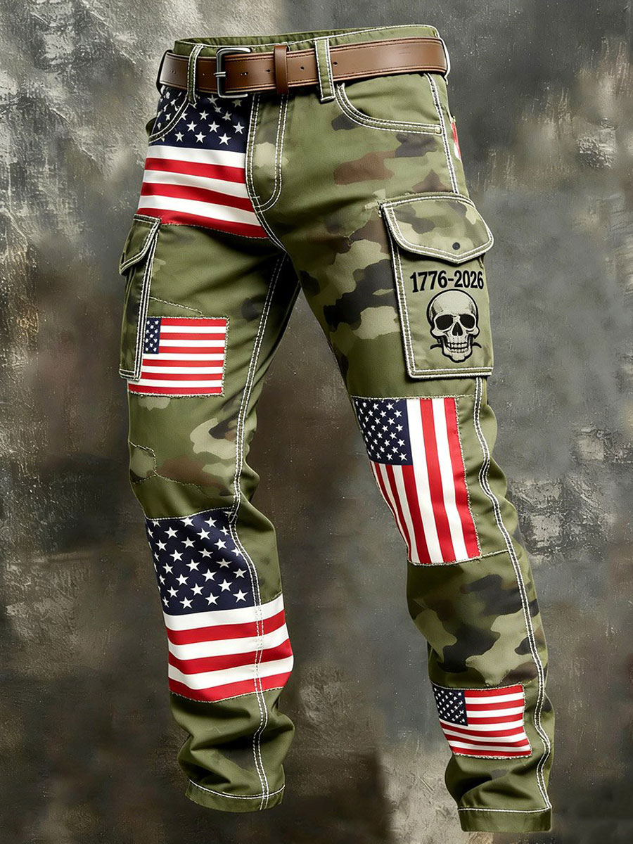 Men's  1776-2026 Printed Casual Pants