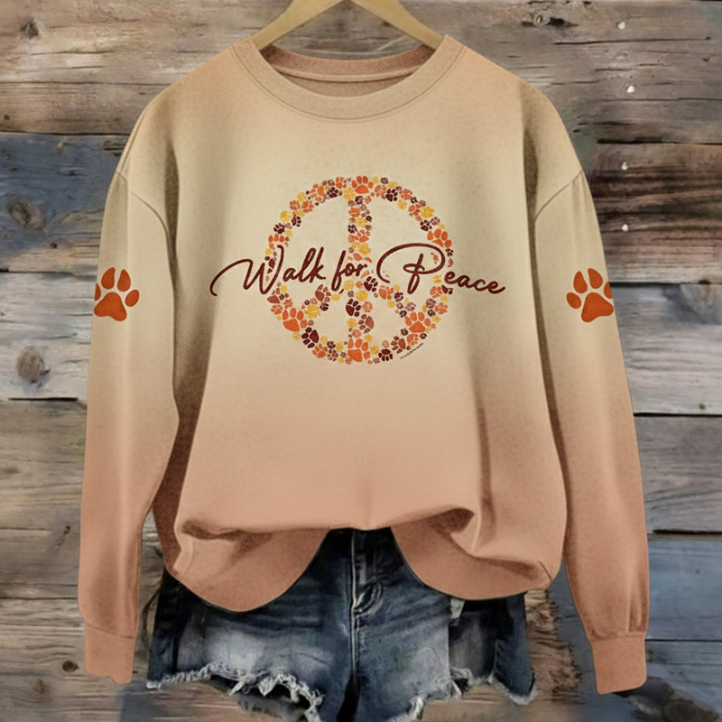 Women's Walk For Peace Art Print Crew Neck Sweatshirt
