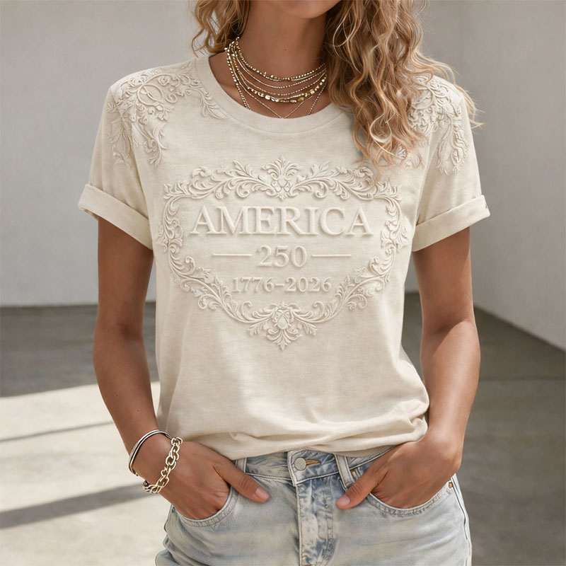 Women's 250th Anniversary Printed Casual T-Shirt