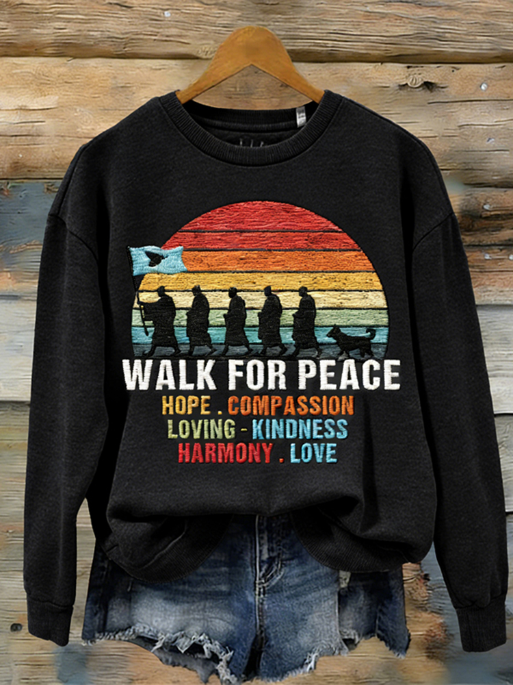 Walking For Peace Art Print Sweatshirt