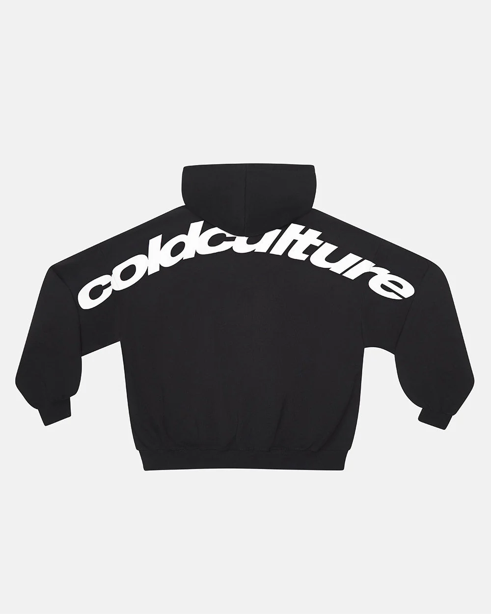 CURVED HOODIE BLACK AND WHITE