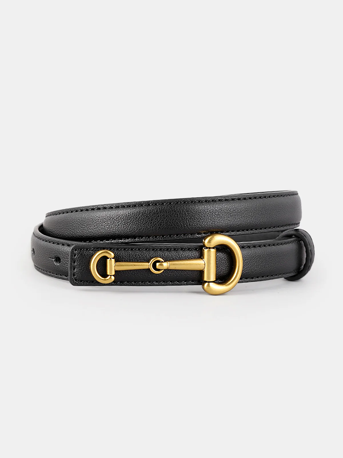 Horsebit Buckle Leather Belt