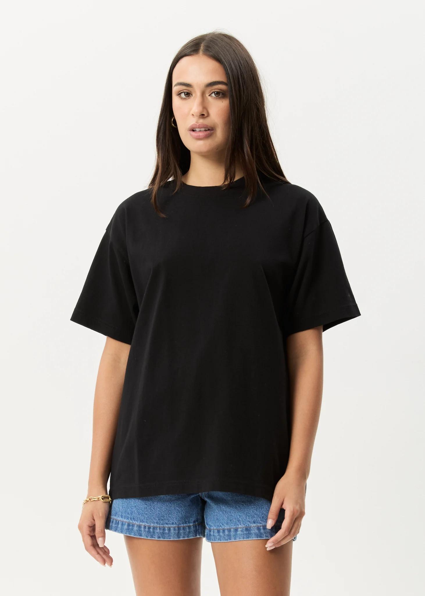 AFENDS Mens Genesis - Heavyweight Boxy Tee - Black