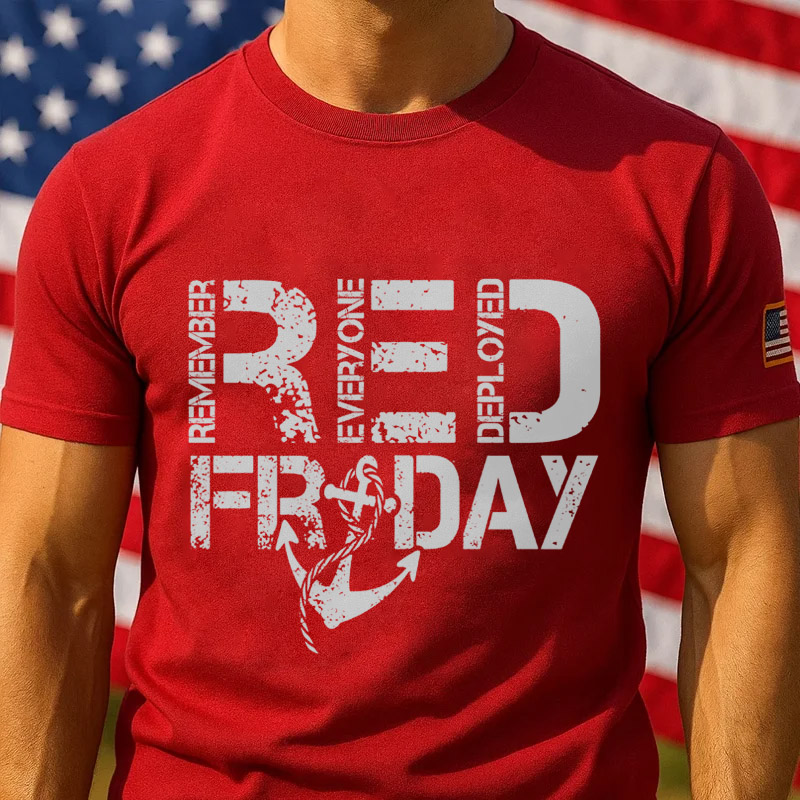 US Red Friday Printed Casual T-Shirt
