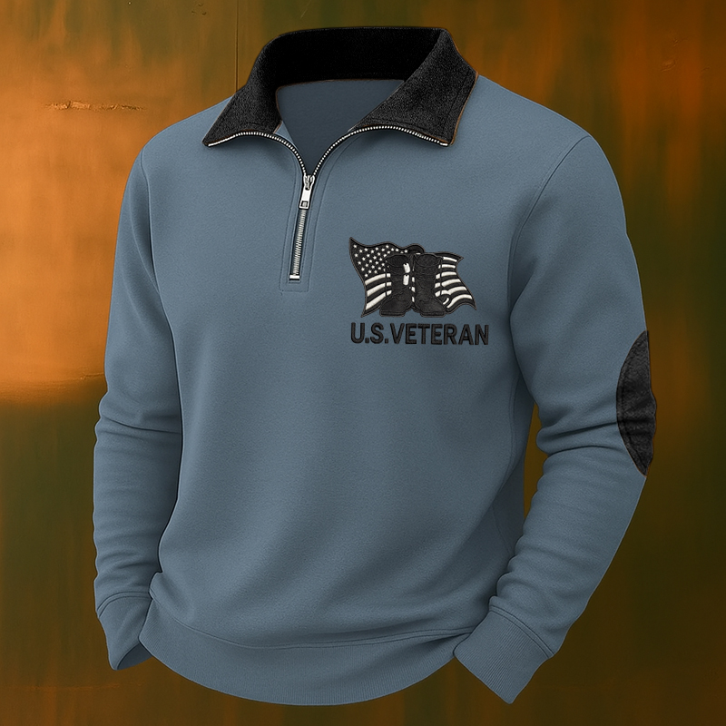 Men's Veteran Casual Zipper Sweatshirt