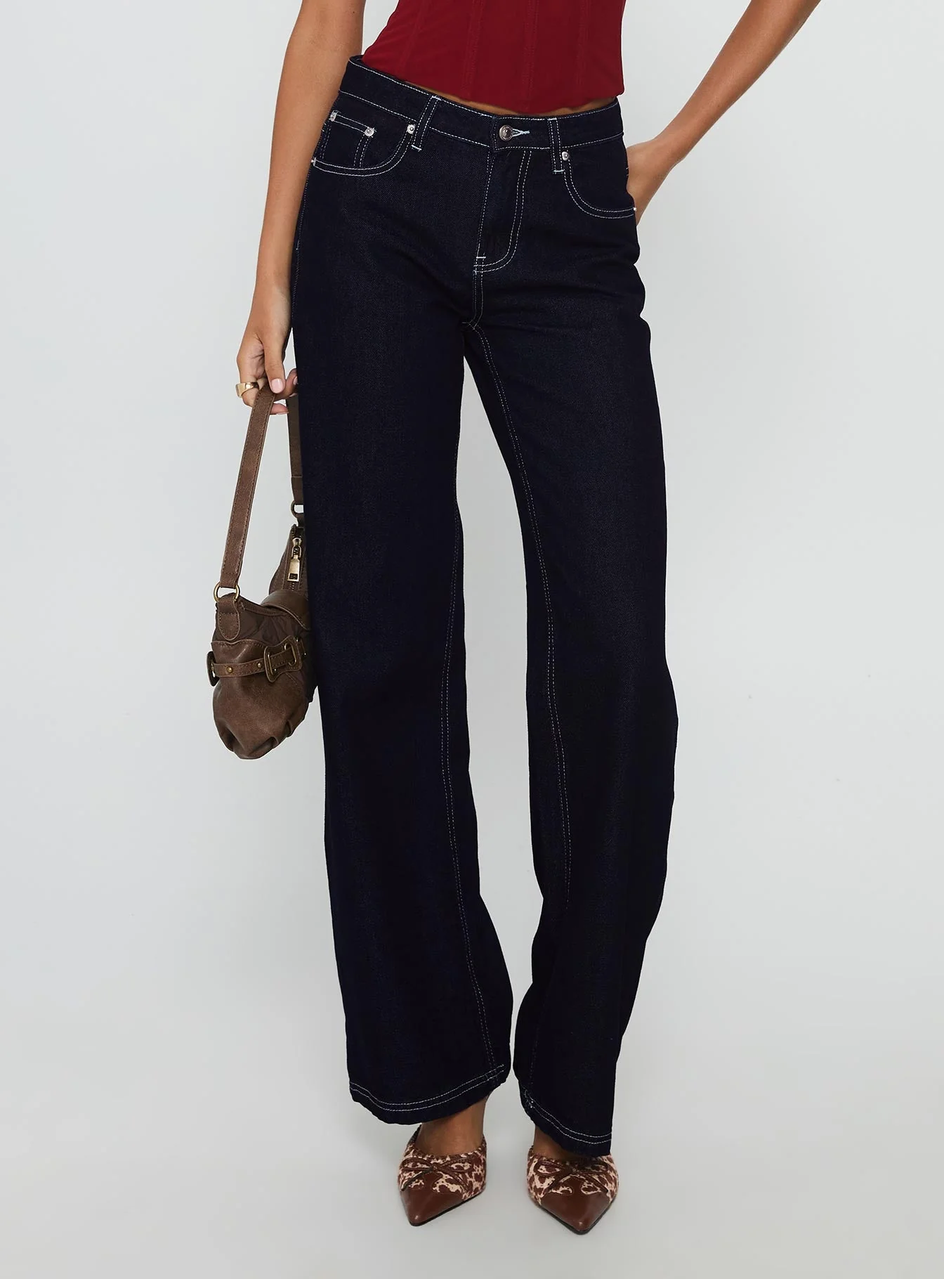 Everlong Mid Rise Straight Leg Jeans Indigo Wash