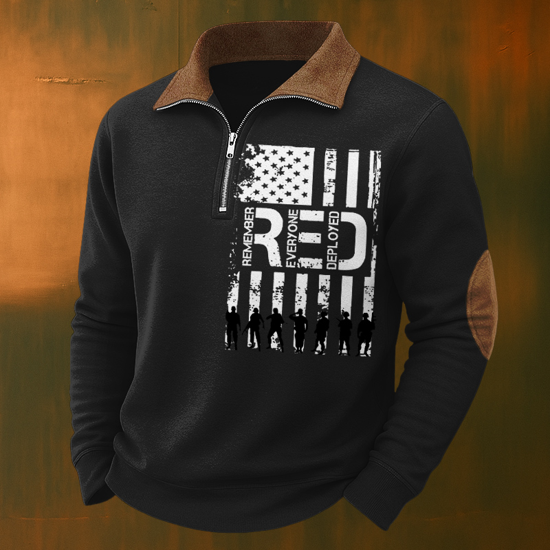 Men's On Friday We Wear Red Print Zip-Up Sweatshirt