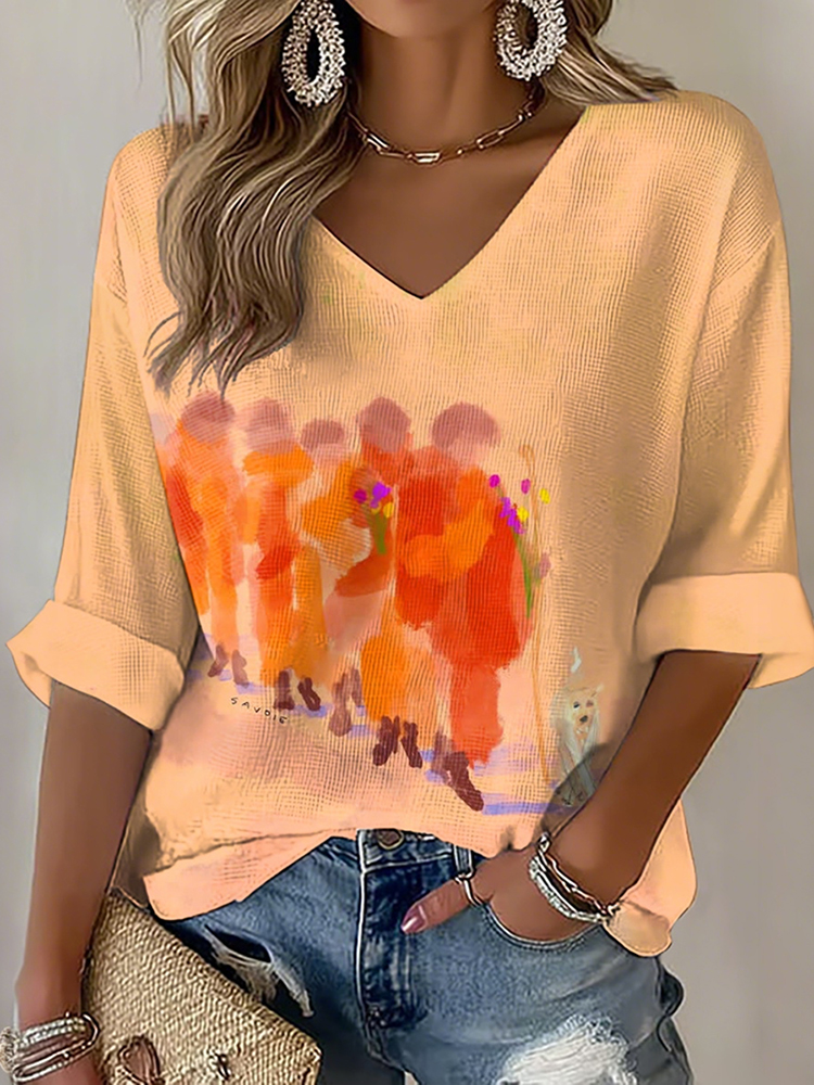 Women's Walk For Peace Art Print V-neck T-shirt