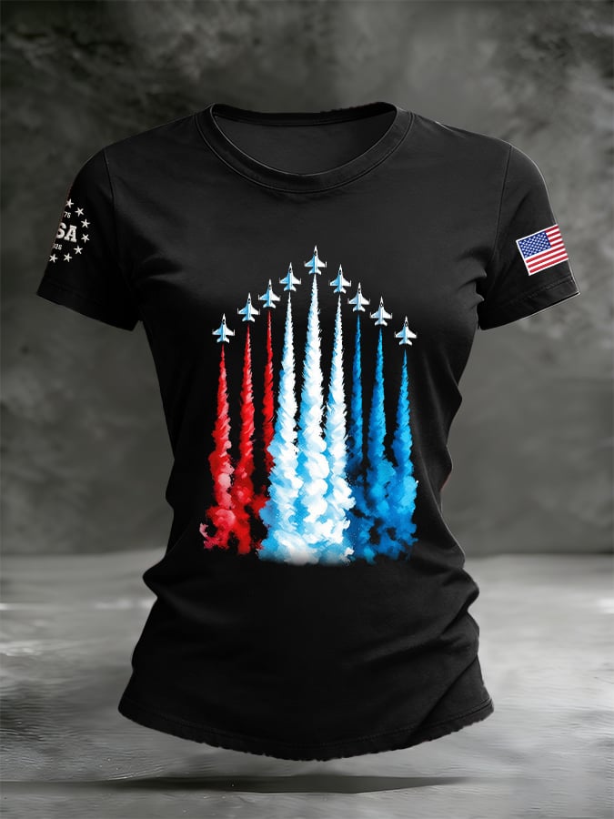 Women's America 250 – Red, White & Blue Sky Tribute Print Shirt