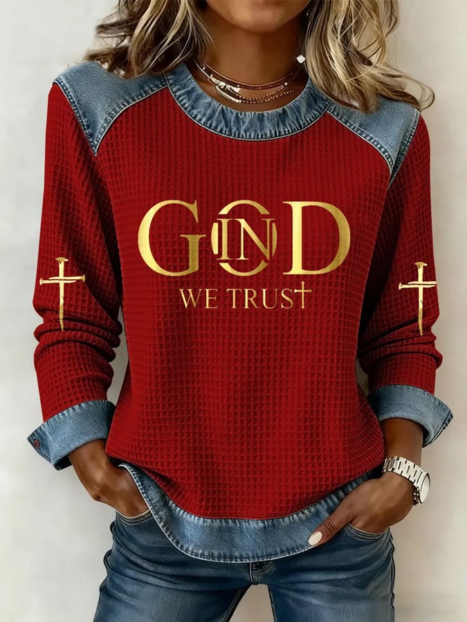 Women's Faith Print Casual Top
