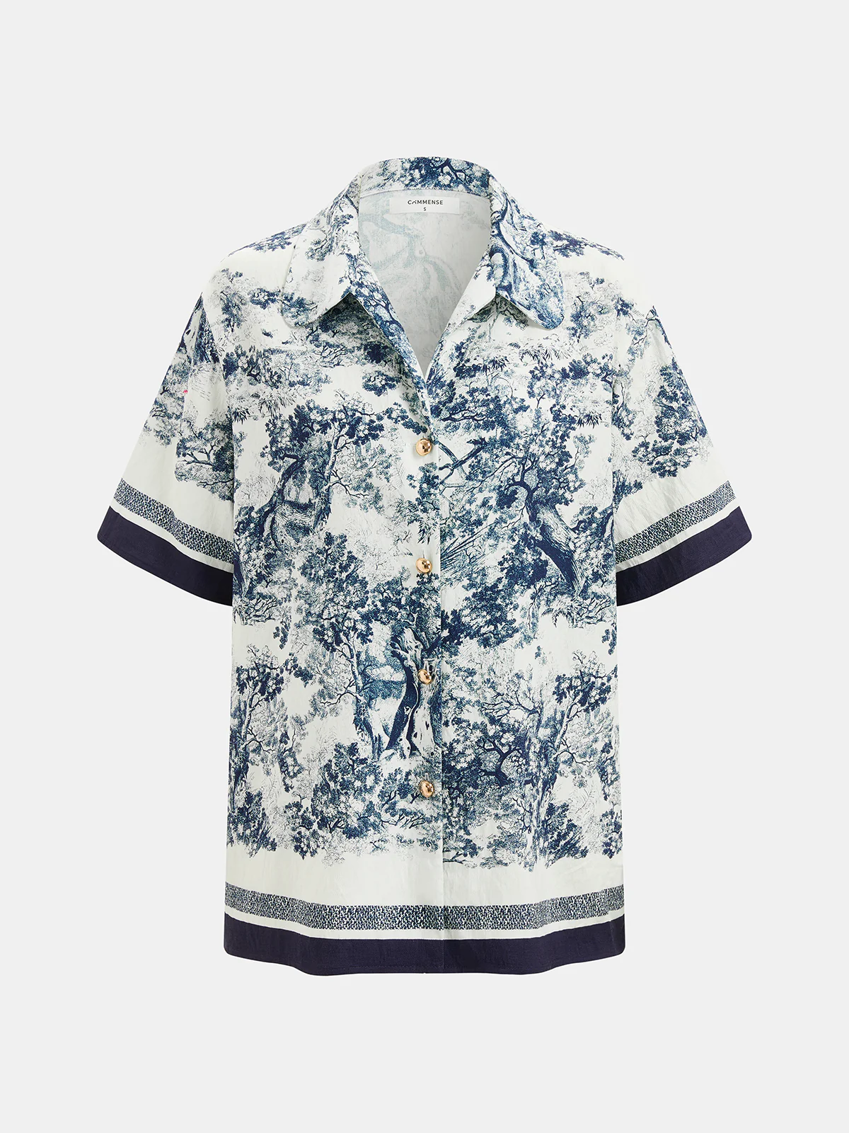 Toile Print Shirt & Wide Leg Pants Set