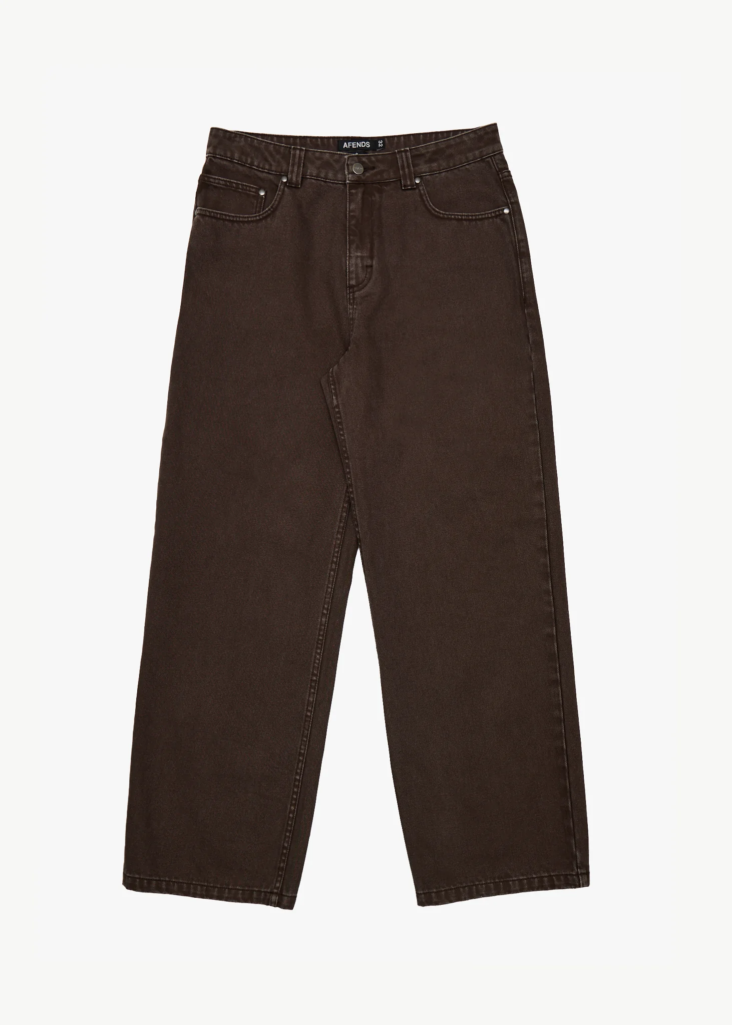AFENDS Mens Pablo - Denim Baggy Jean - Washed Coffee