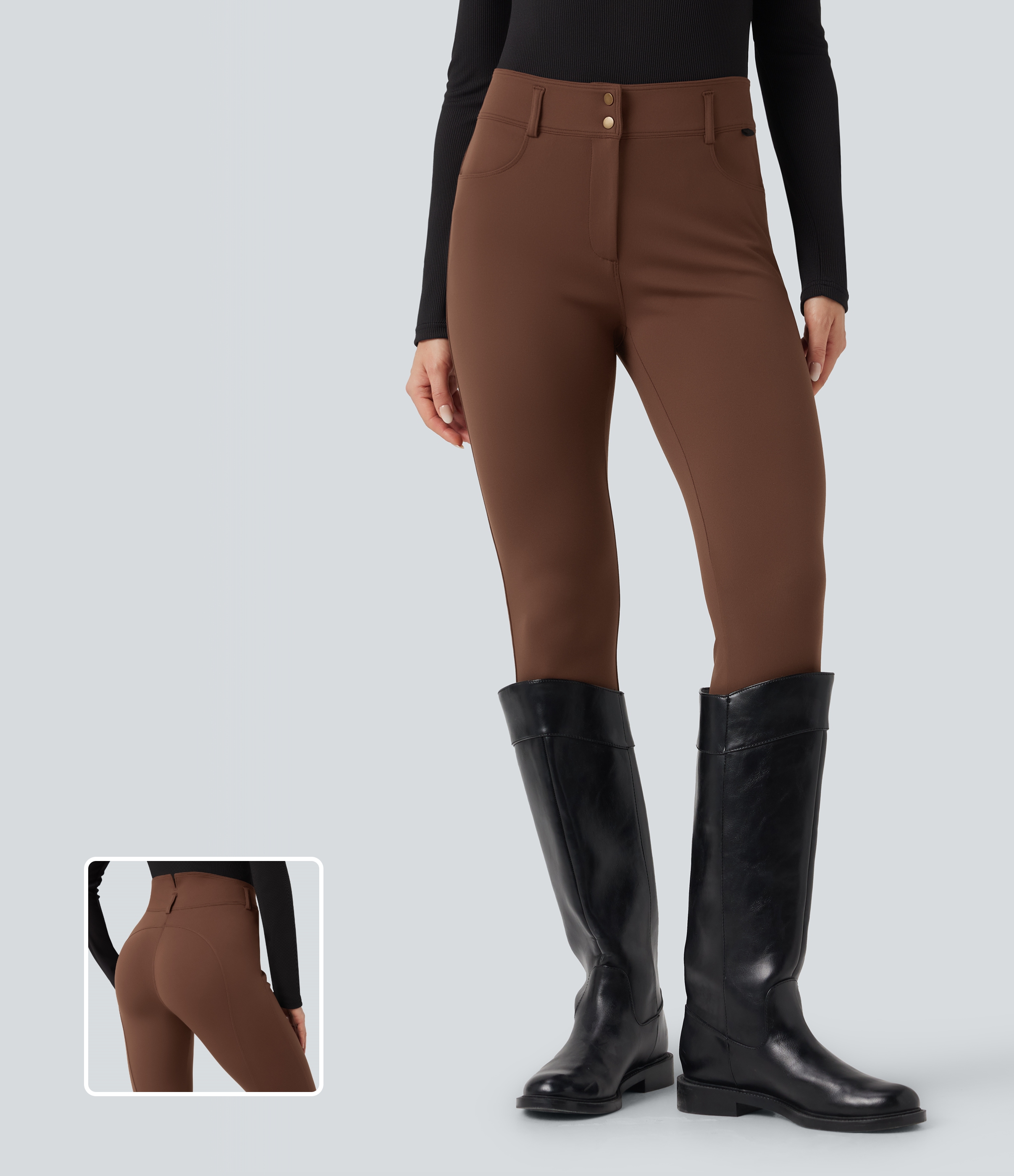 Mid Rise 7/8 Skinny Pants with Pockets