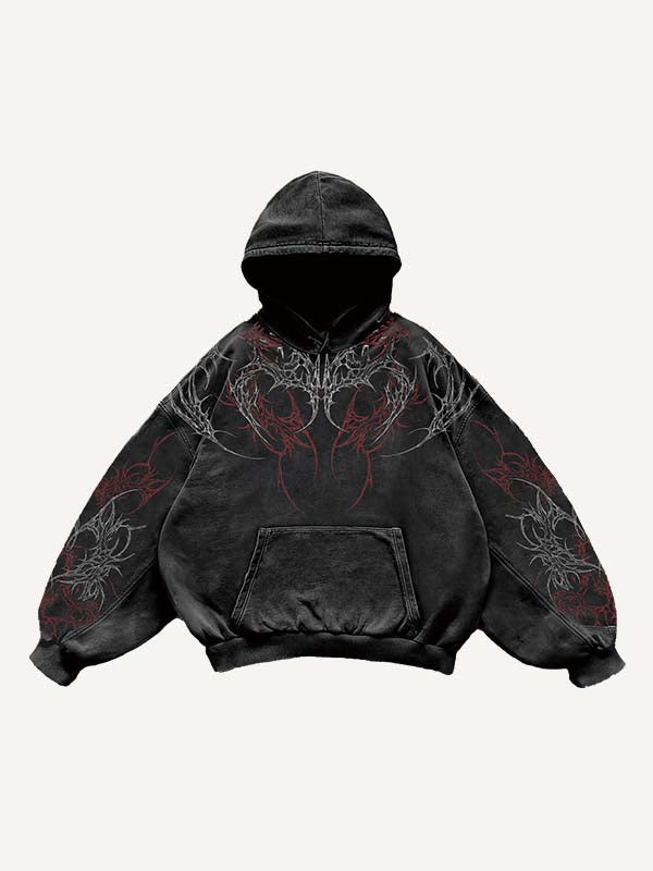 Graphic Print Slant Pockets Hoodie