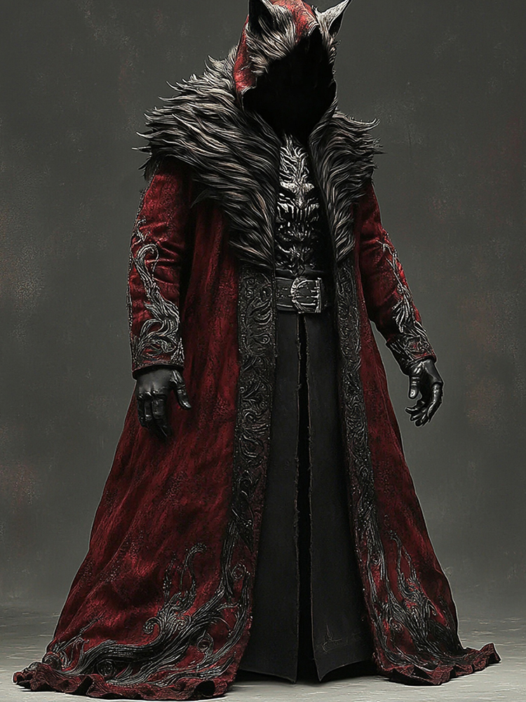 Men's Viking Classic Pattern Cosplay Hooded Cape