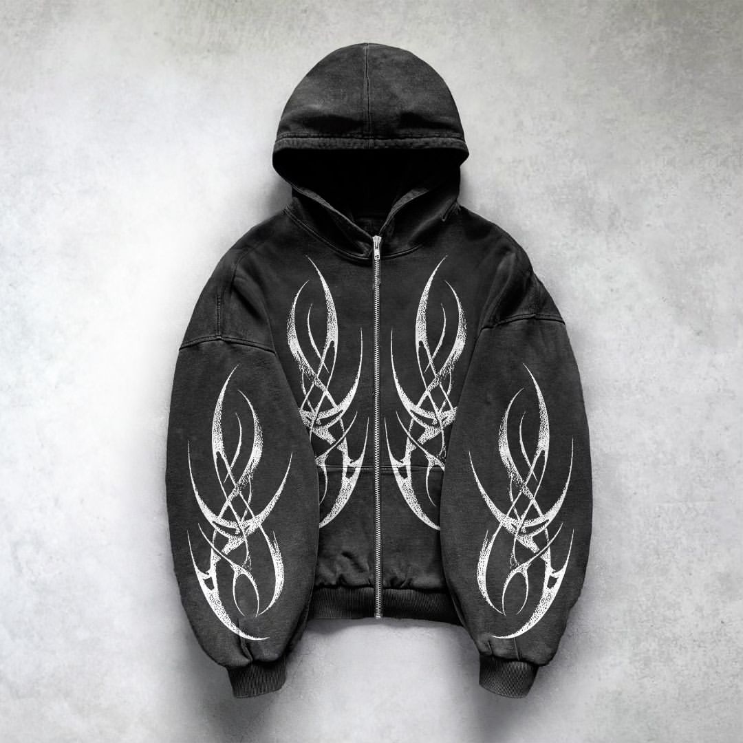 Men’s Casual Vintage Zip-Up Hoodie