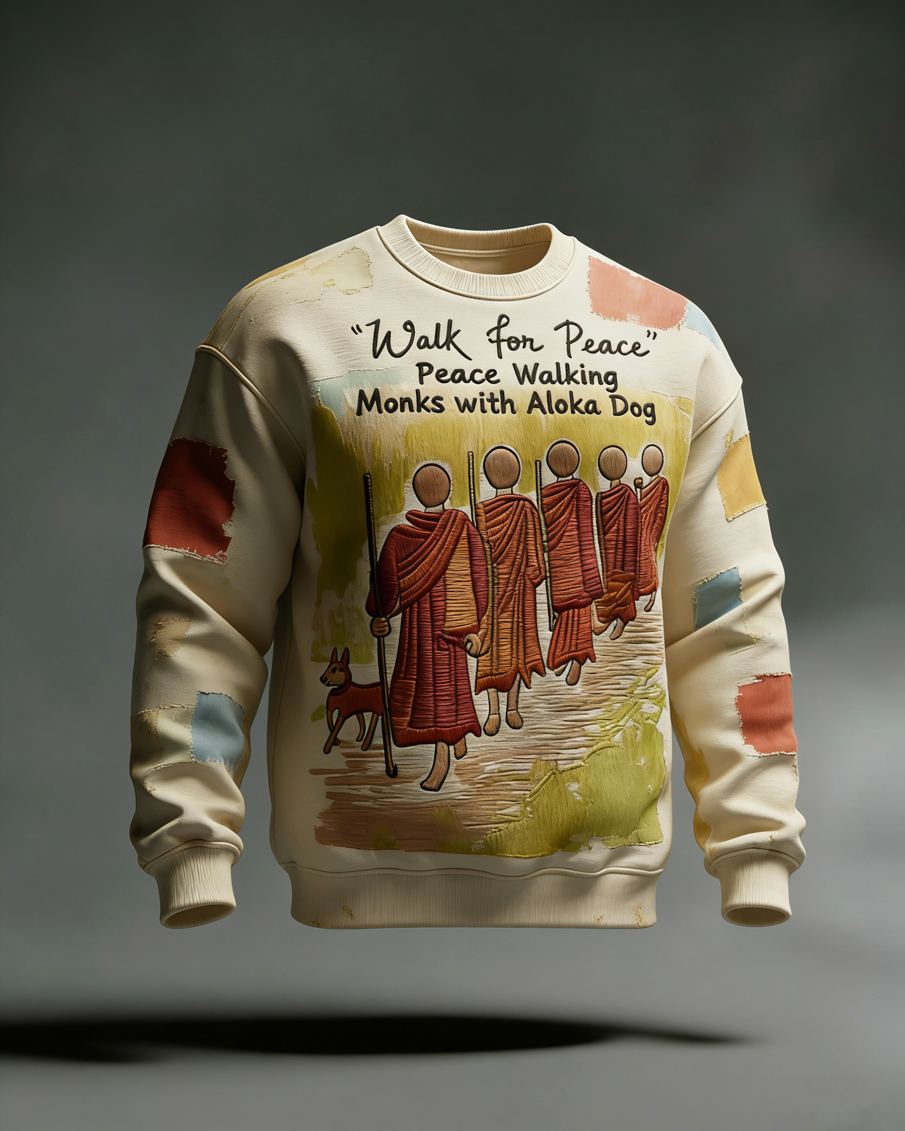 Buddhist Monks On Peace Walk Art Sweatshirt